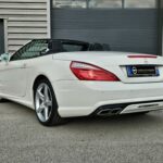 Mercedes SL 400 AMG (R231) V6 bi-turbo 333 ch — vue arrière trois-quarts décapoté