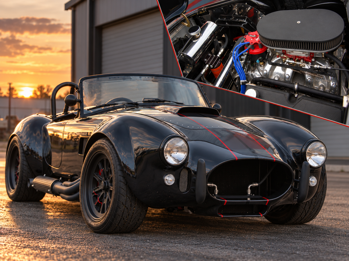Cobra noire au coucher du soleil, configuration atypique
