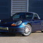 Porsche Boxster 986 2.5 204 ch — boîte manuelle — vue trois-quarts avant opposée